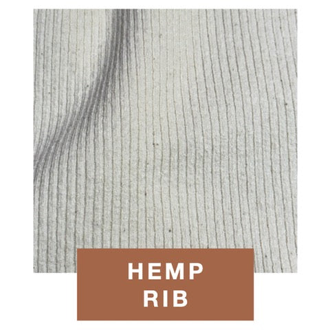 Hemp Rib Knit: The Flexibility of Rib Knit. The Natural Strength of Hemp.