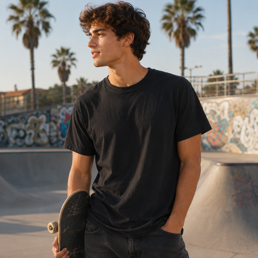 ORDER#: CA-K1B-BLK 55% Hemp, 45% Organic Cotton Jersey, Black - Weight: 6.5 oz Width: 62"