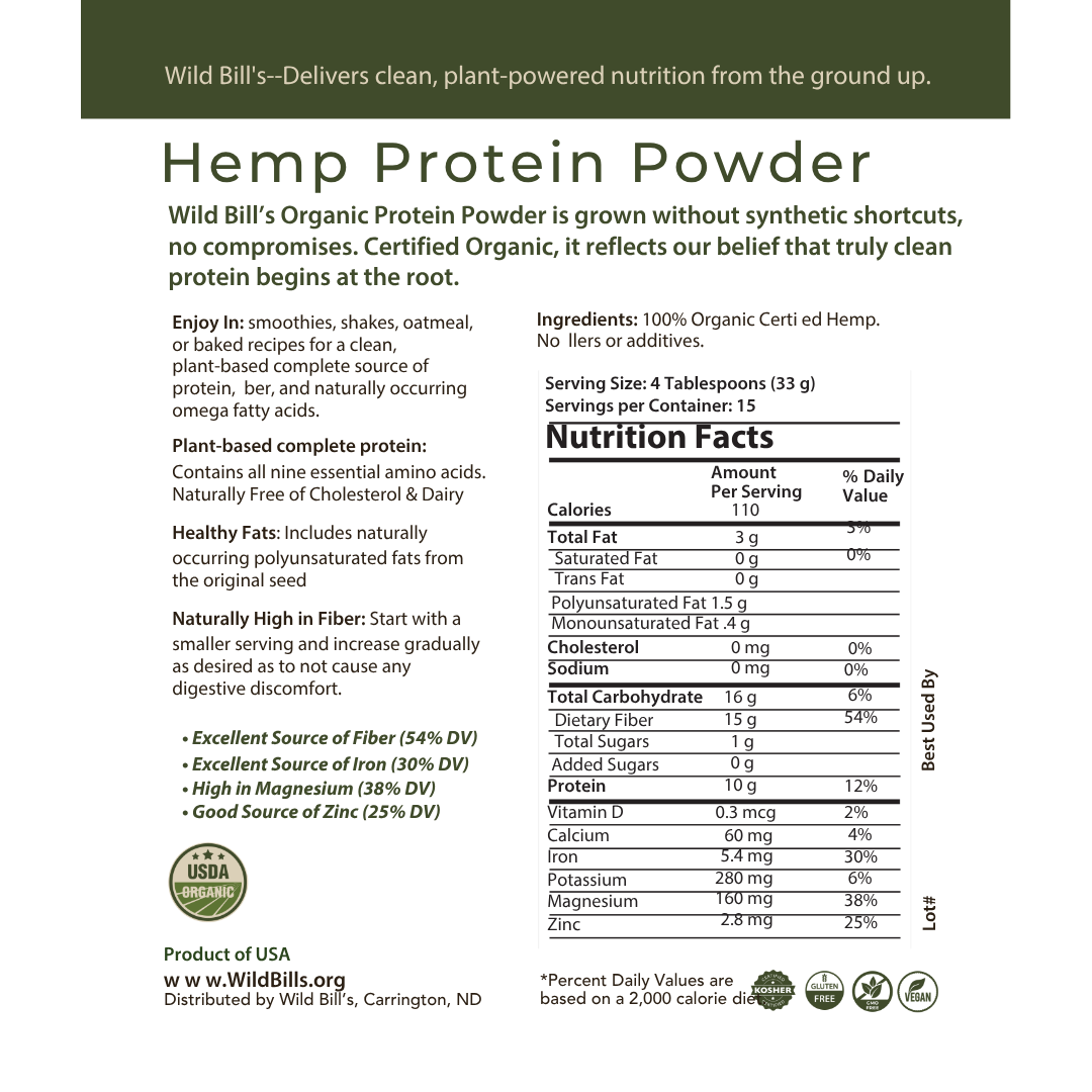 Hemp Seed Protein Powder, USDA Organic