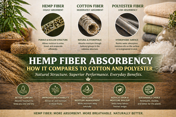 Hemp Fiber Absorbency: How It Compares to Cotton and Polyester