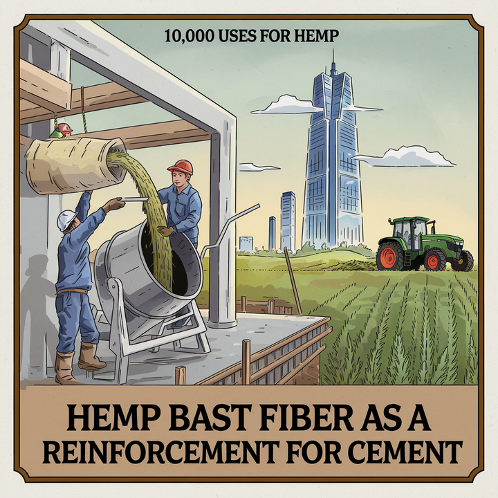 Hemp Bast Fiber Reinforcement for Cement