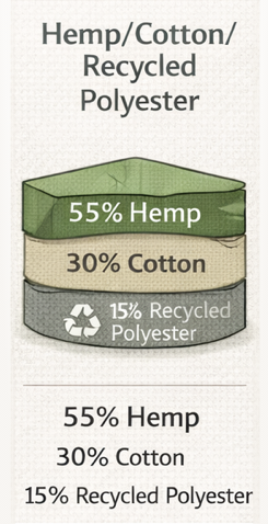 Recycled Hemp/Cotton/Polyester