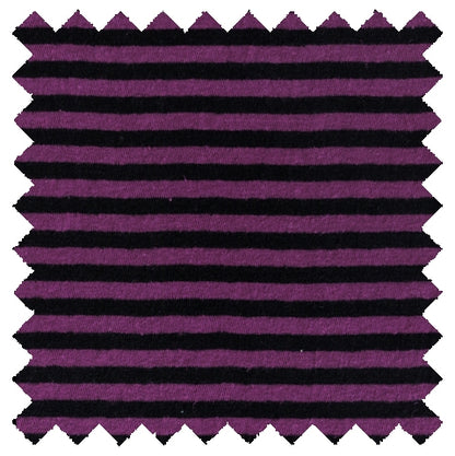 ORDER#: CA-K2-P4C2 55% Hemp, 45% Organic Cotton Jersey Purple & Black Stripes - Weight: 5 oz. Width: 63" Open