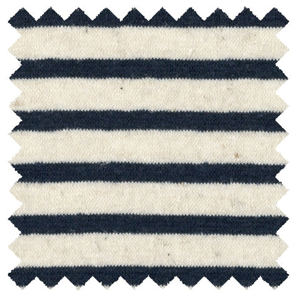 55% Hemp, 45% Organic Cotton Jersey Fabric, Navy Stripes