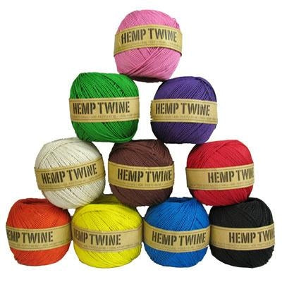 ORDER#: TWINEBALL-1MM-DYED 100% Hemp Twine, 1mm, Dyed