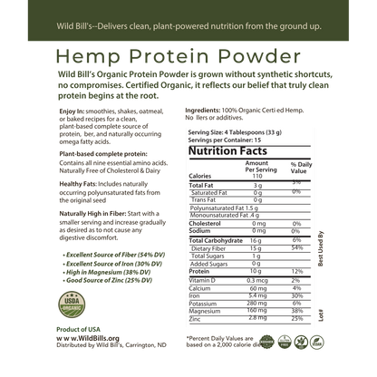 Hemp Seed Protein Powder, USDA Organic